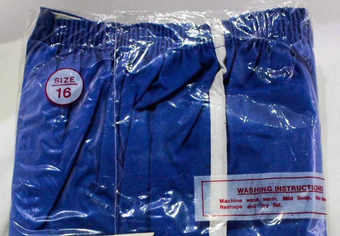 1970s Teen's Varsity Track Tank Top & Shorts Set - Size 16 Boys Girls 70s Retro Athletic Shirt Sports Outfit - Blue Yellow - NOS Deadstock