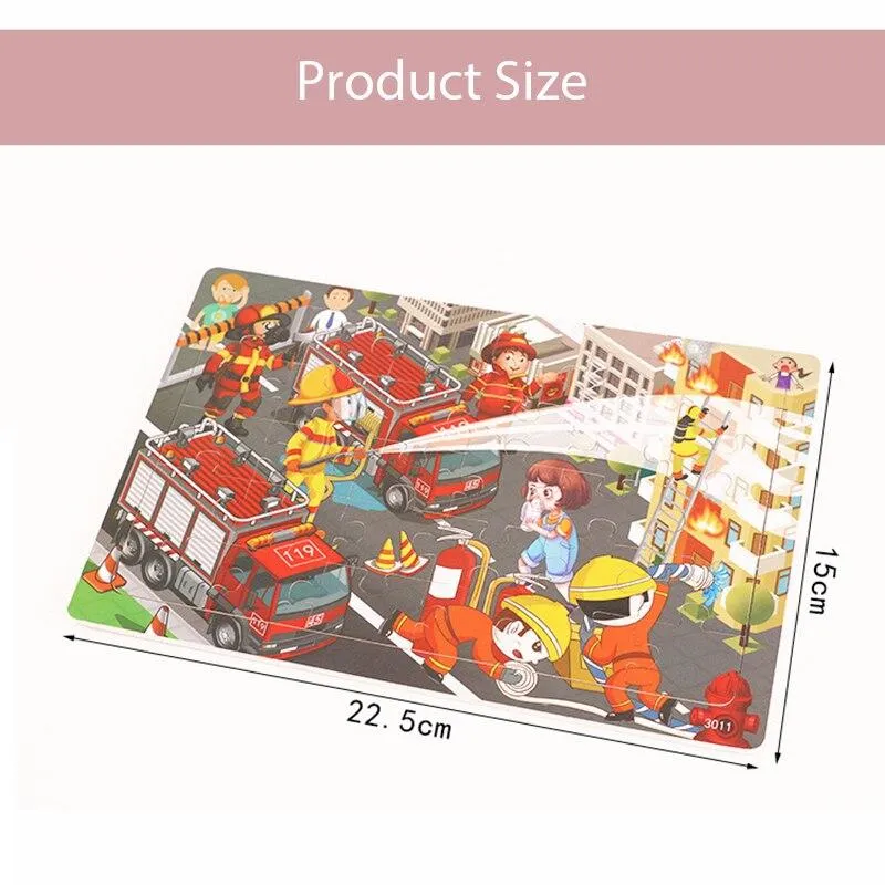 30pcs Jigsaw Puzzle Kids Wooden Toys Cartoon Animal Wood Puzzle Board Early Learning Baby Educational Toys for Children