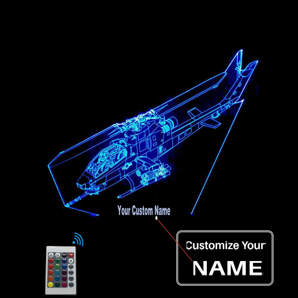 3D Helicopter Shaped Led Night Lamps