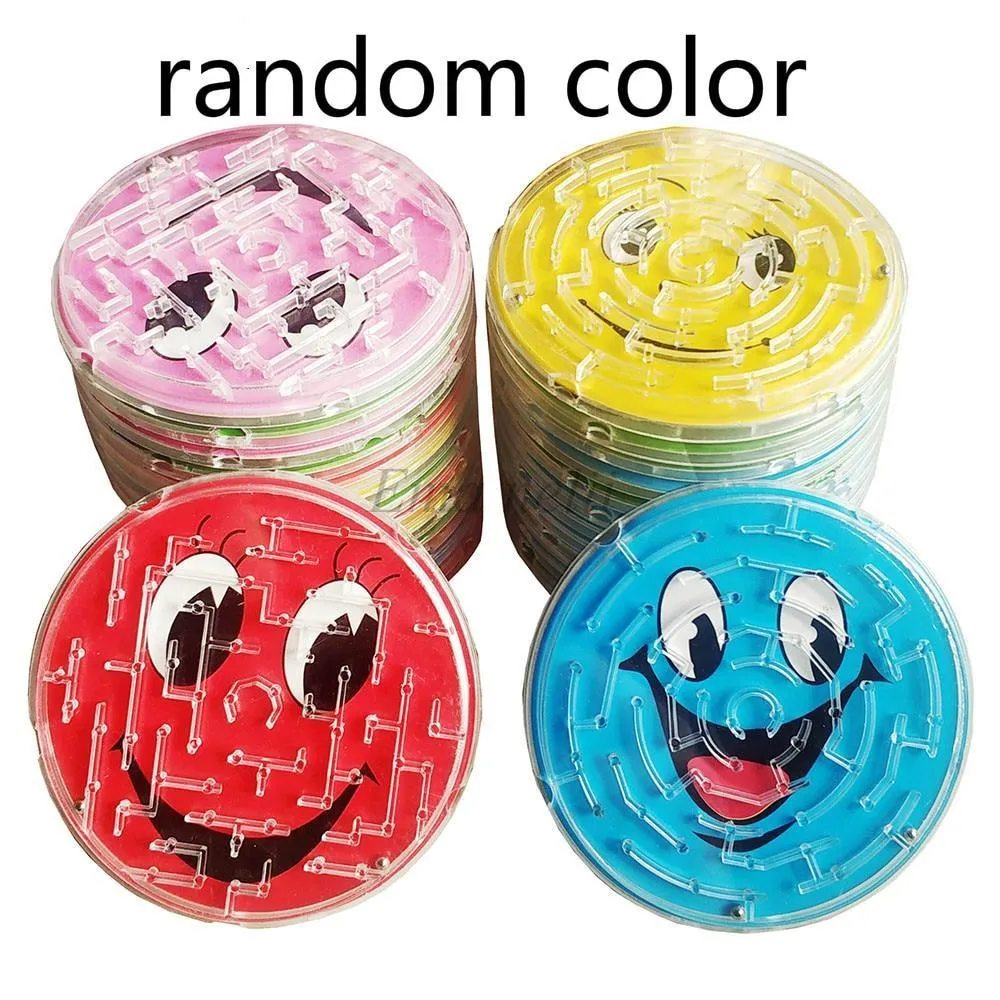 4pcs/lot 7cm Steel Ball Track Maze Toys Children Novelty Early Educational Brain Teaser Intellectual 3D Puzzle Jigsaw Board Toy