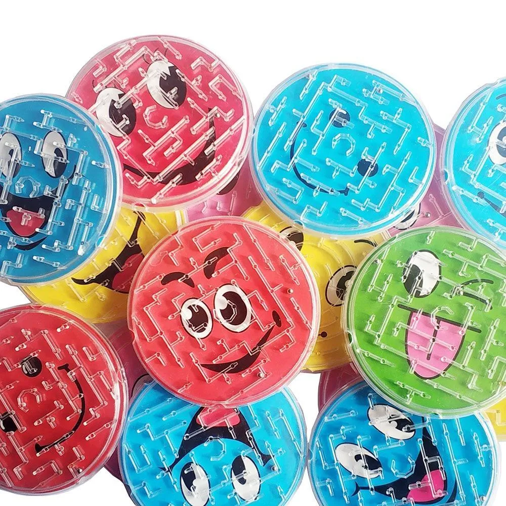 4pcs/lot 7cm Steel Ball Track Maze Toys Children Novelty Early Educational Brain Teaser Intellectual 3D Puzzle Jigsaw Board Toy