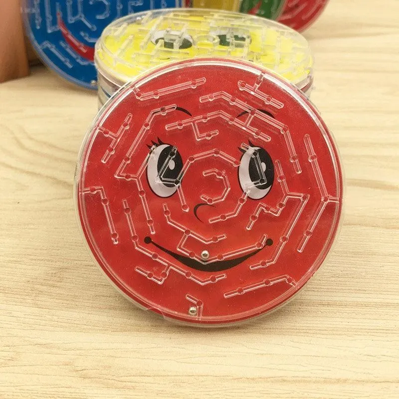 4pcs/lot 7cm Steel Ball Track Maze Toys Children Novelty Early Educational Brain Teaser Intellectual 3D Puzzle Jigsaw Board Toy