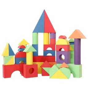 54 Pcs Soft Colorful Foam Building Blocks for Kids Playing Indoor Outdoor