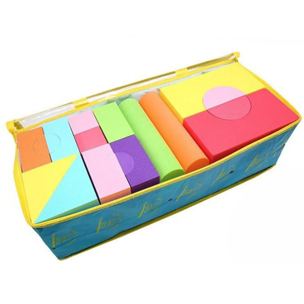 54 Pcs Soft Colorful Foam Building Blocks for Kids Playing Indoor Outdoor