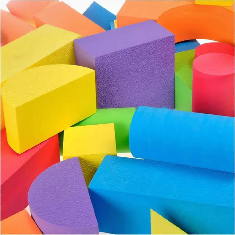 54 Pcs Soft Colorful Foam Building Blocks for Kids Playing Indoor Outdoor