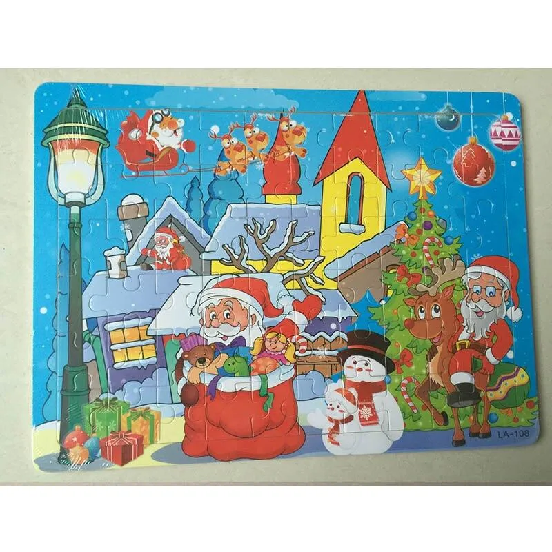 60 Pieces Wooden Puzzle Kids Toys Baby Wood Jigsaw Puzzles Cartoon Jurassic Dinosaur Animal Early Educational Toys for Children