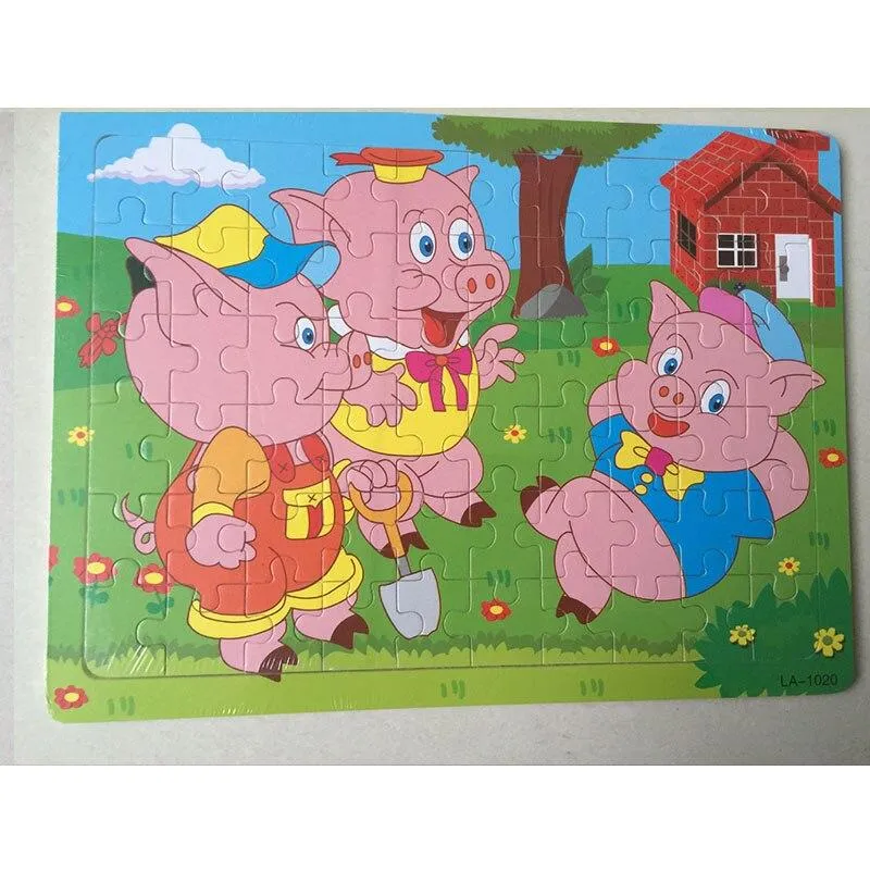 60 Pieces Wooden Puzzle Kids Toys Baby Wood Jigsaw Puzzles Cartoon Jurassic Dinosaur Animal Early Educational Toys for Children