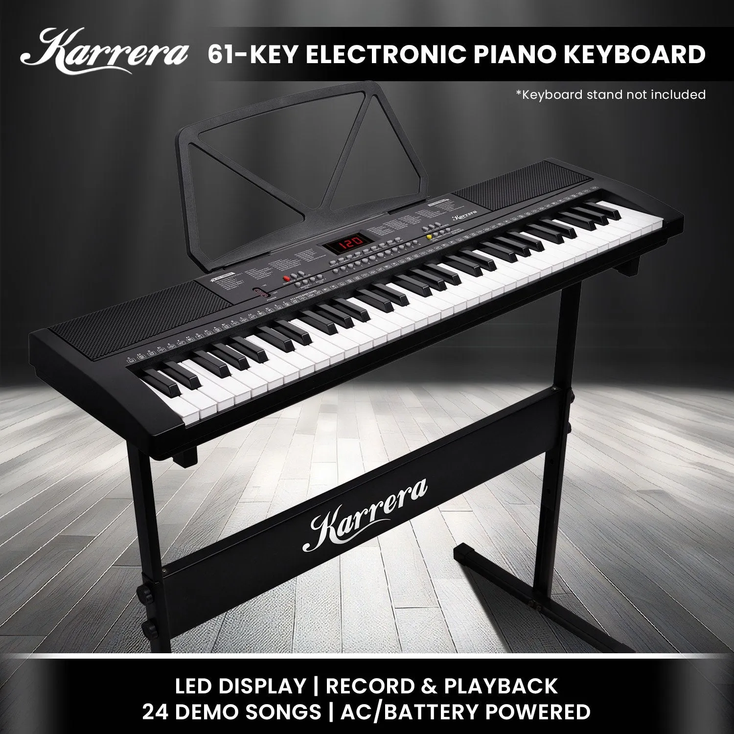 61-Key LED Electronic Keyboard, 255 Timbres, Rhythms, Karrera