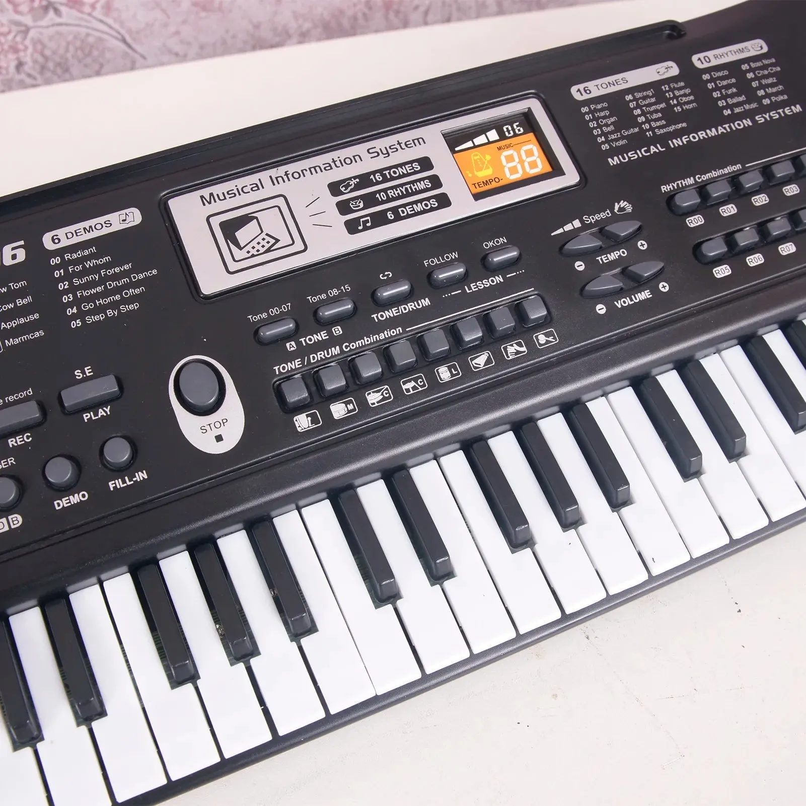 61 Keys Black Electric Piano Kids Digital Music Keyboard Gift Musical Instrument