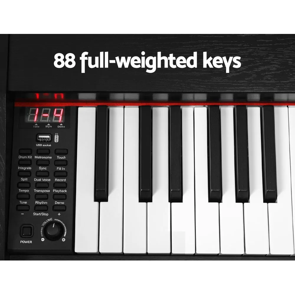 88-Key Weighted Electronic Piano Keyboard w/Stand, Stool - Alpha