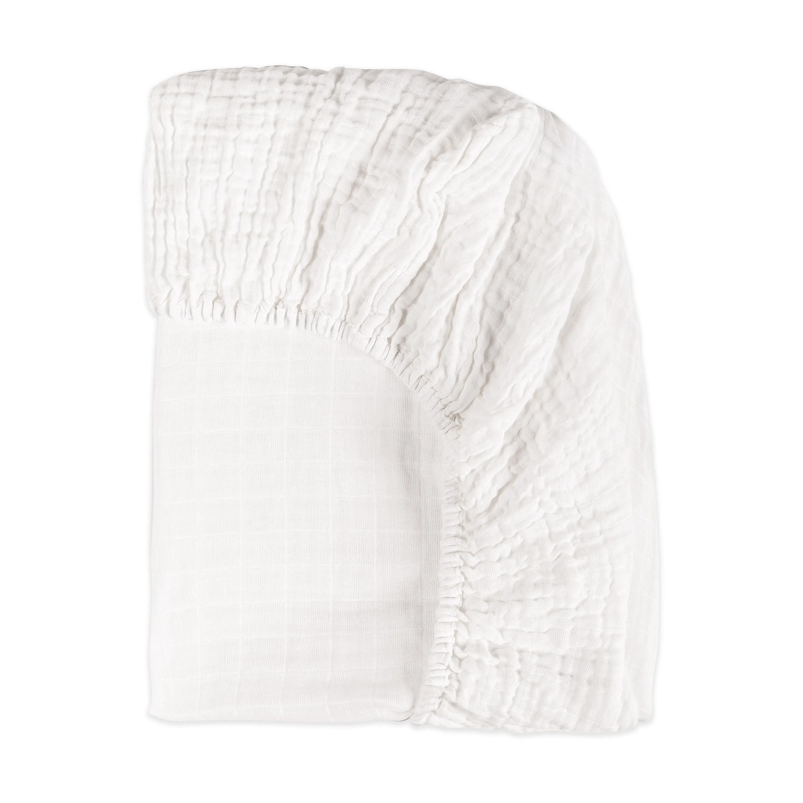 All-Stages Bassinet Sheet in GOTS Certified Organic Muslin Cotton - White