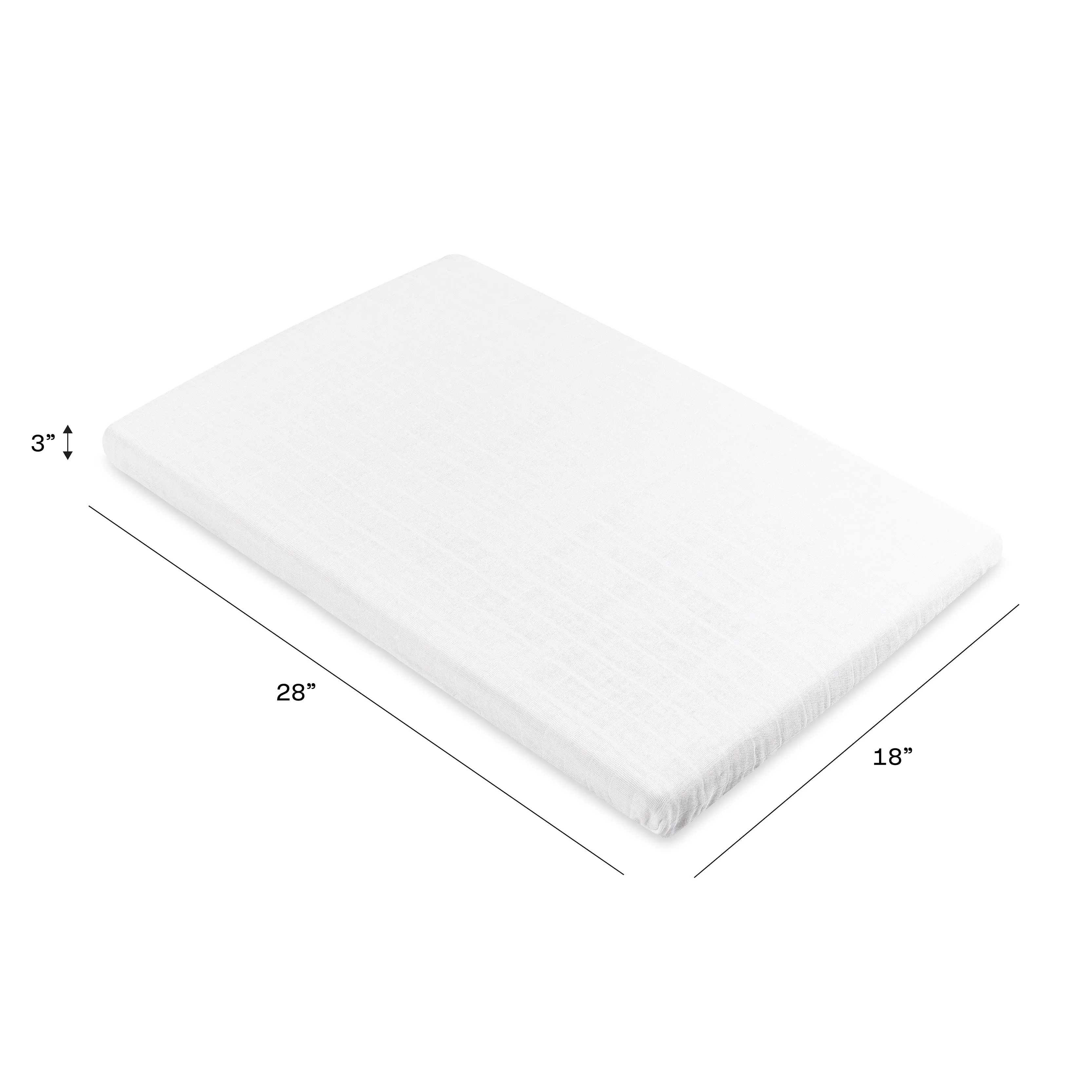 All-Stages Bassinet Sheet in GOTS Certified Organic Muslin Cotton - White