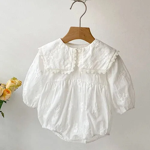 Autumn Infant Baby Girls Jumpsuit 0-24M Baby Romper Girls Clothing Spring Cotton Long Sleeve Embroidery Toddler Baby Girl Romper