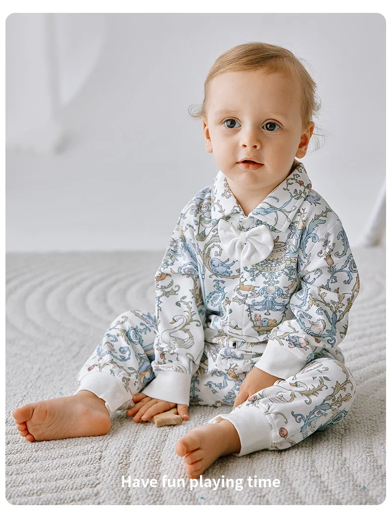 Baby Dreamland Garden Blue Long Sleeve Crawl Suit