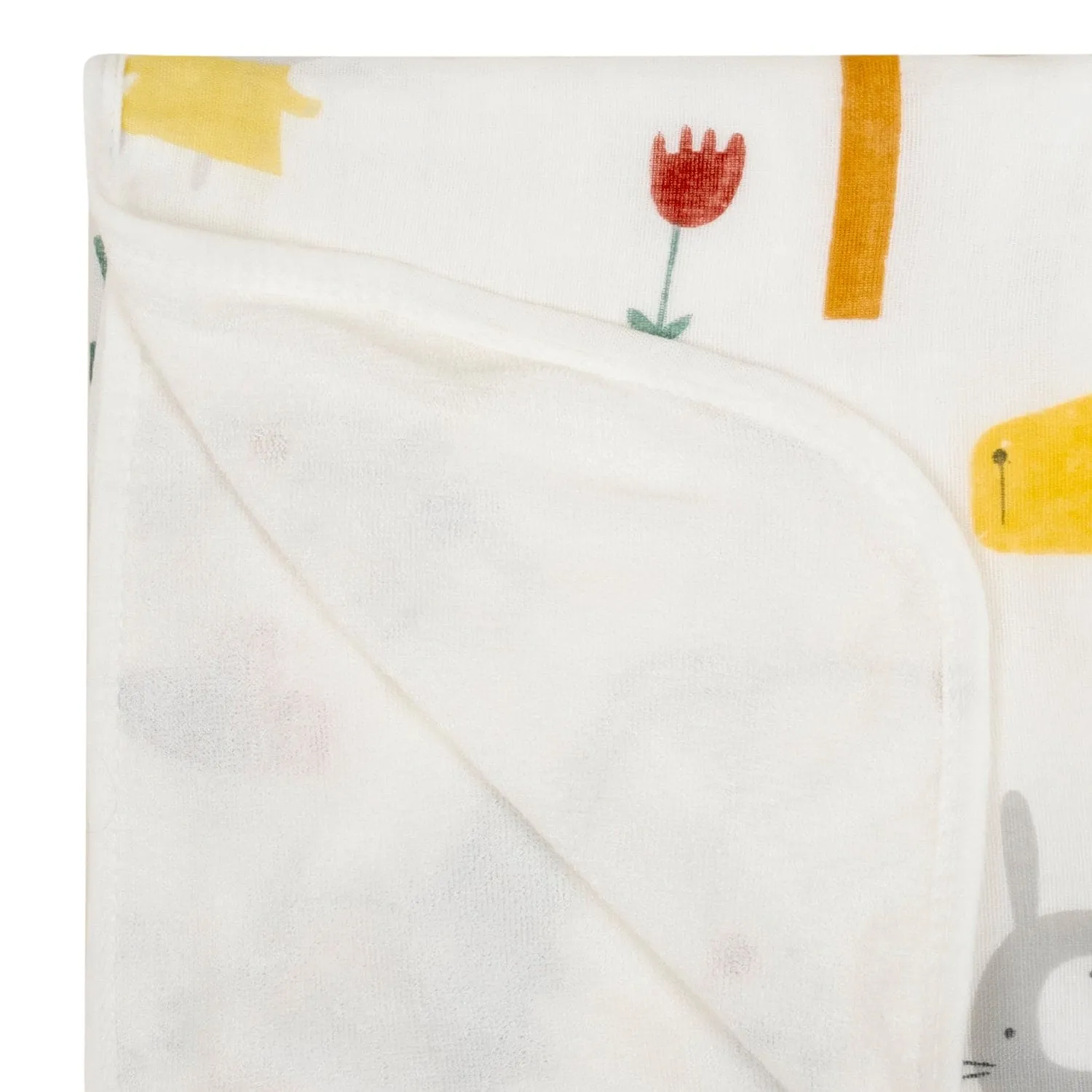 Baby Moo Zoo 100% Cotton Ultra Soft Eco Friendly Absorbent Towel - White