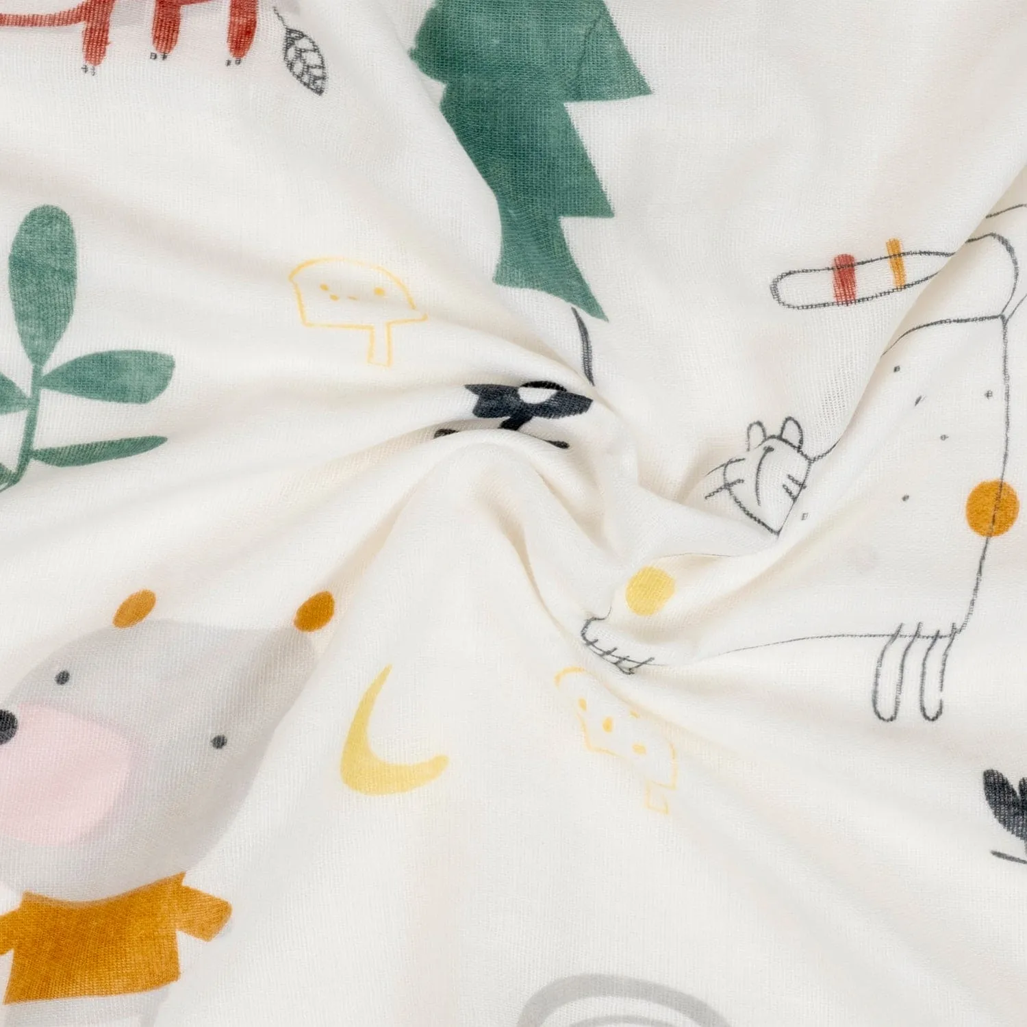Baby Moo Zoo 100% Cotton Ultra Soft Eco Friendly Absorbent Towel - White