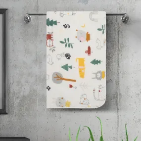 Baby Moo Zoo 100% Cotton Ultra Soft Eco Friendly Absorbent Towel - White