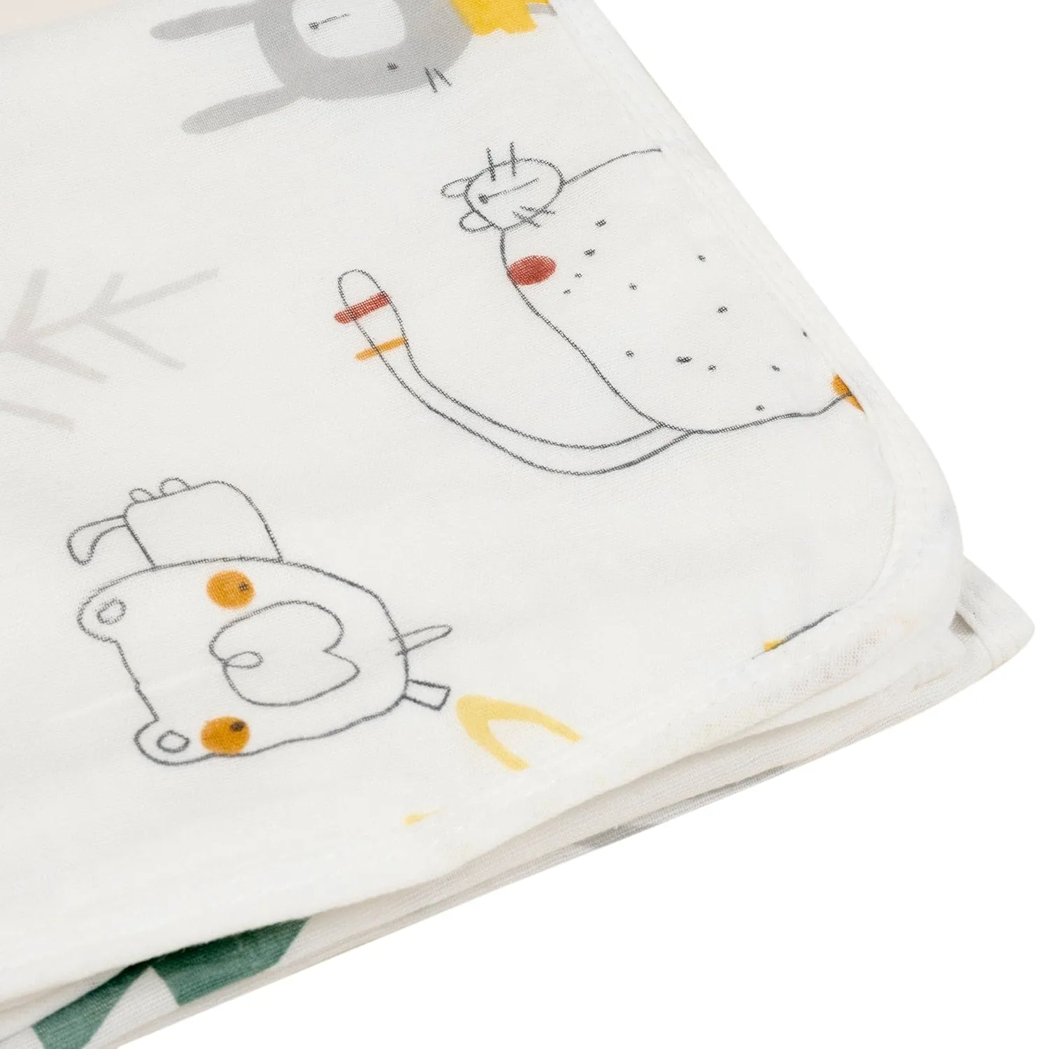 Baby Moo Zoo 100% Cotton Ultra Soft Eco Friendly Absorbent Towel - White