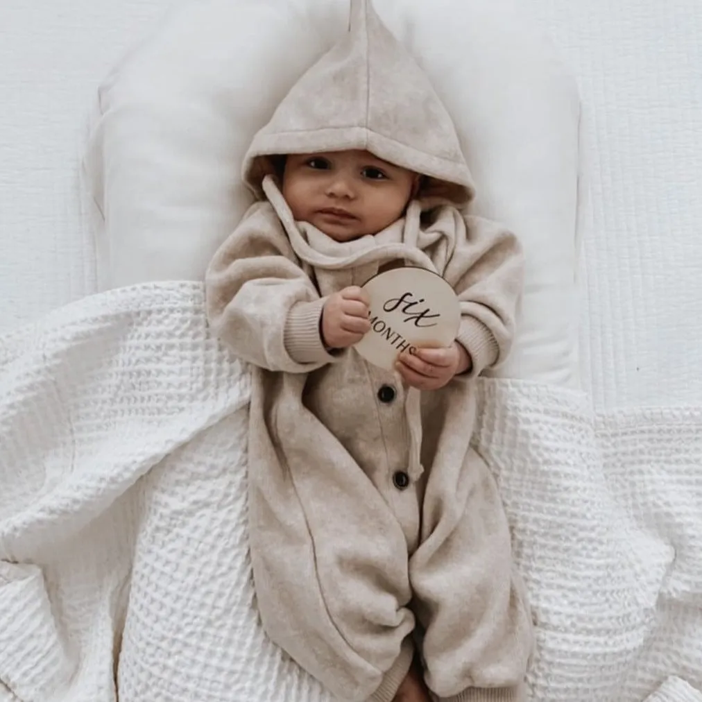 Baby Pure Jumpsuit With Hat