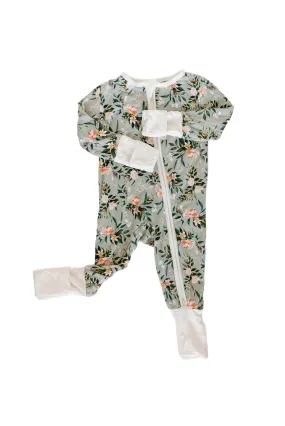 Bamboo Baby Convertible Jumpsuit 0-3 Months - Botanical
