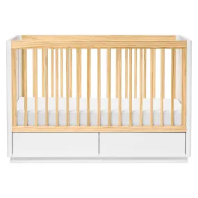 Bento 3-in-1 Convertible Storage Crib with Toddler Bed Conversion Kit - White/Natural