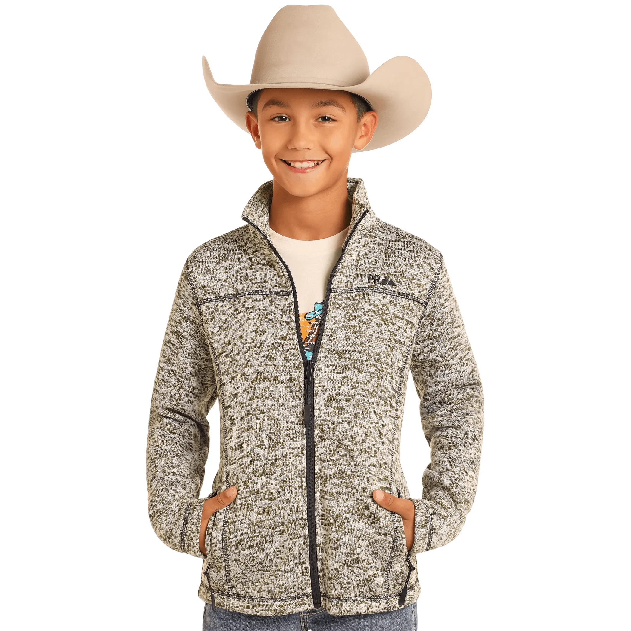 Boy's Powder River Outfitters Knit Melange Jacket DK92C04101