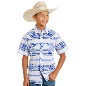 Boy's Rock & Roll Aztec Print Pearl Snap Shirt BBN3S06495