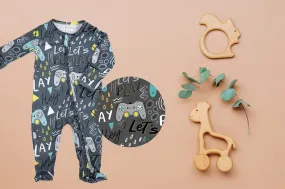 Boys Soft Sleepers With Double Zippers - Lets Play Video Games