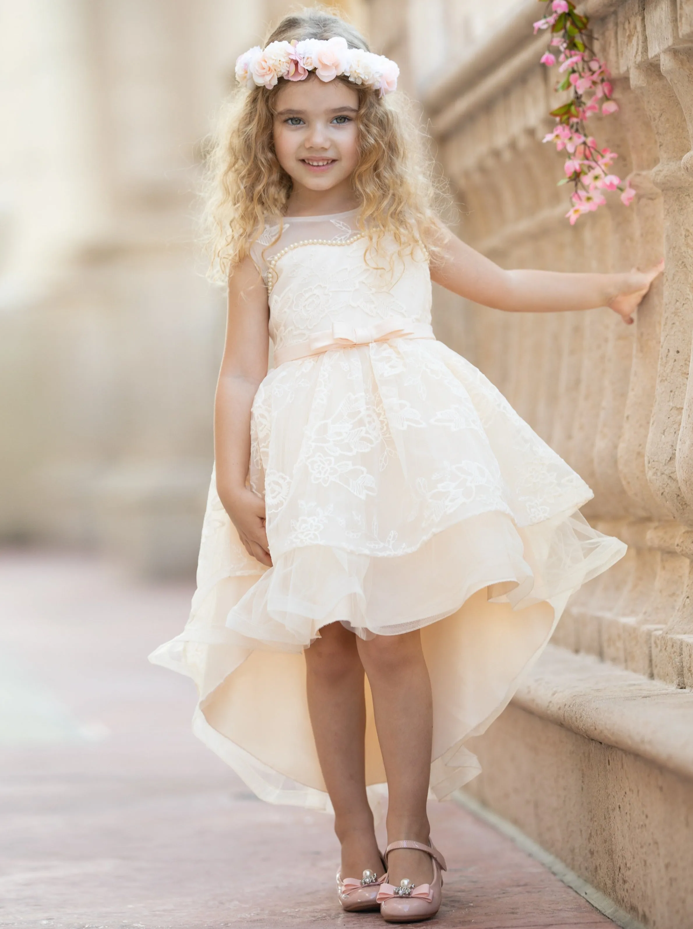 Breathtaking Beauty Lace Hi-Lo Formal Dress