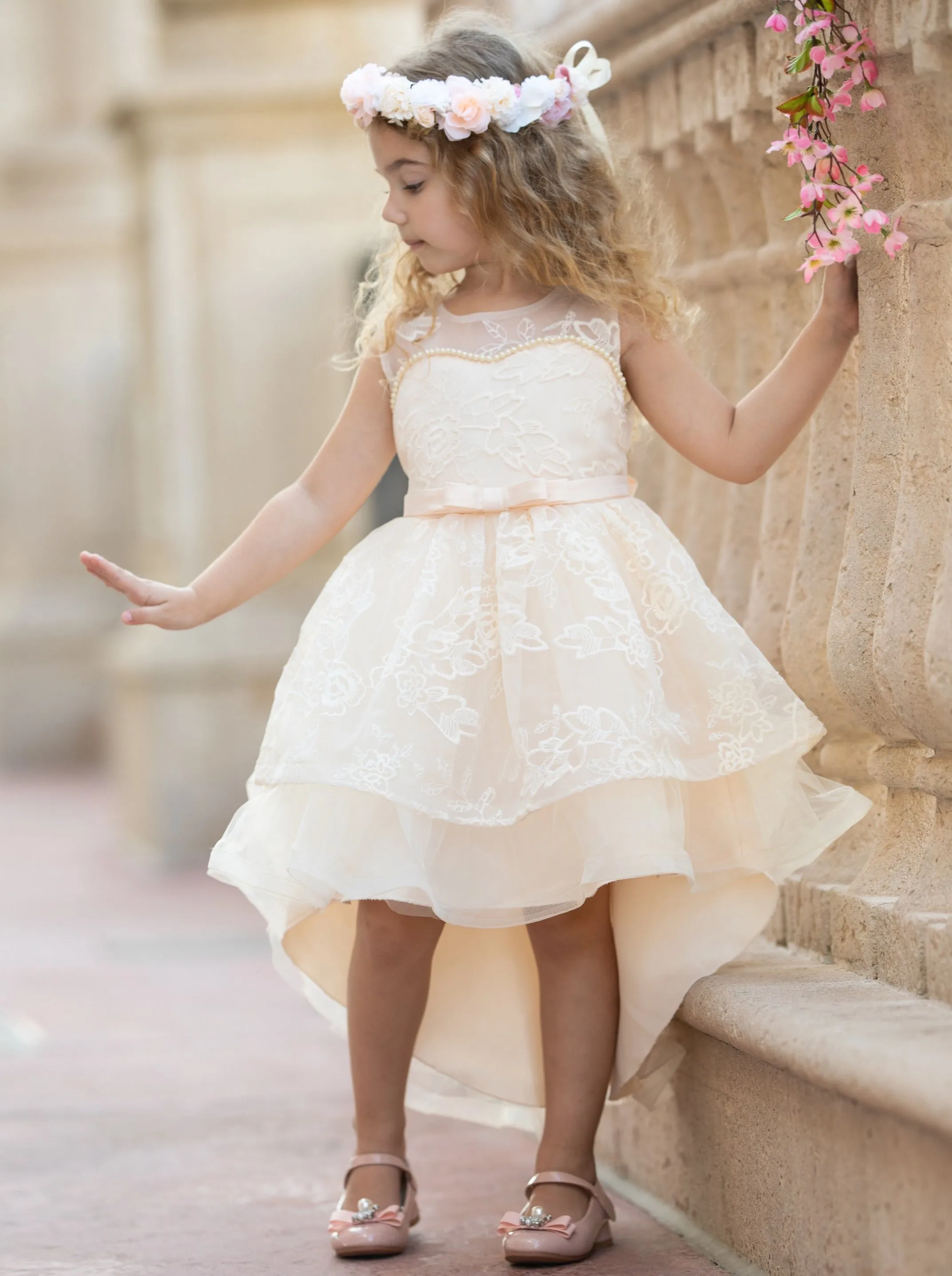 Breathtaking Beauty Lace Hi-Lo Formal Dress
