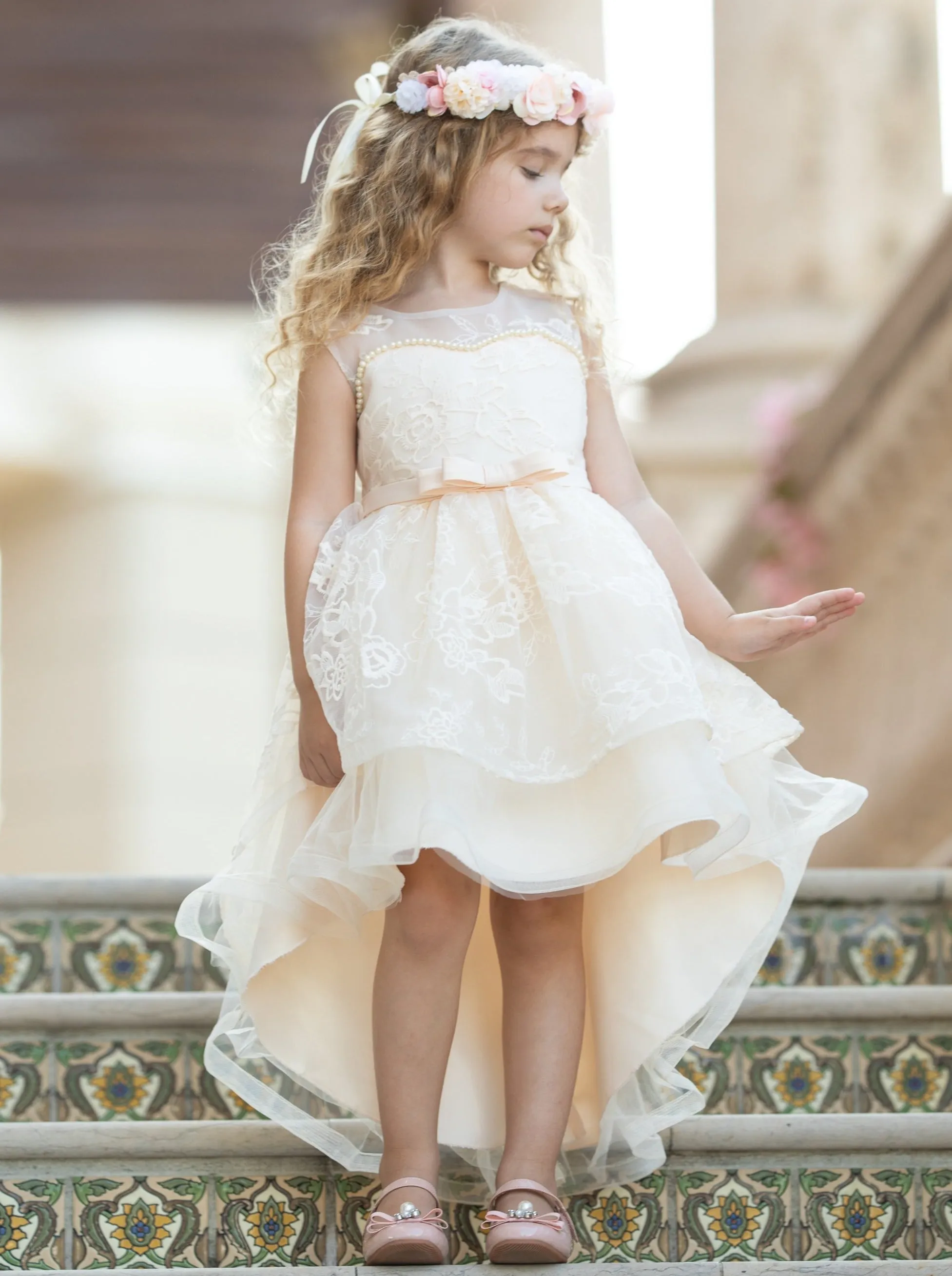 Breathtaking Beauty Lace Hi-Lo Formal Dress