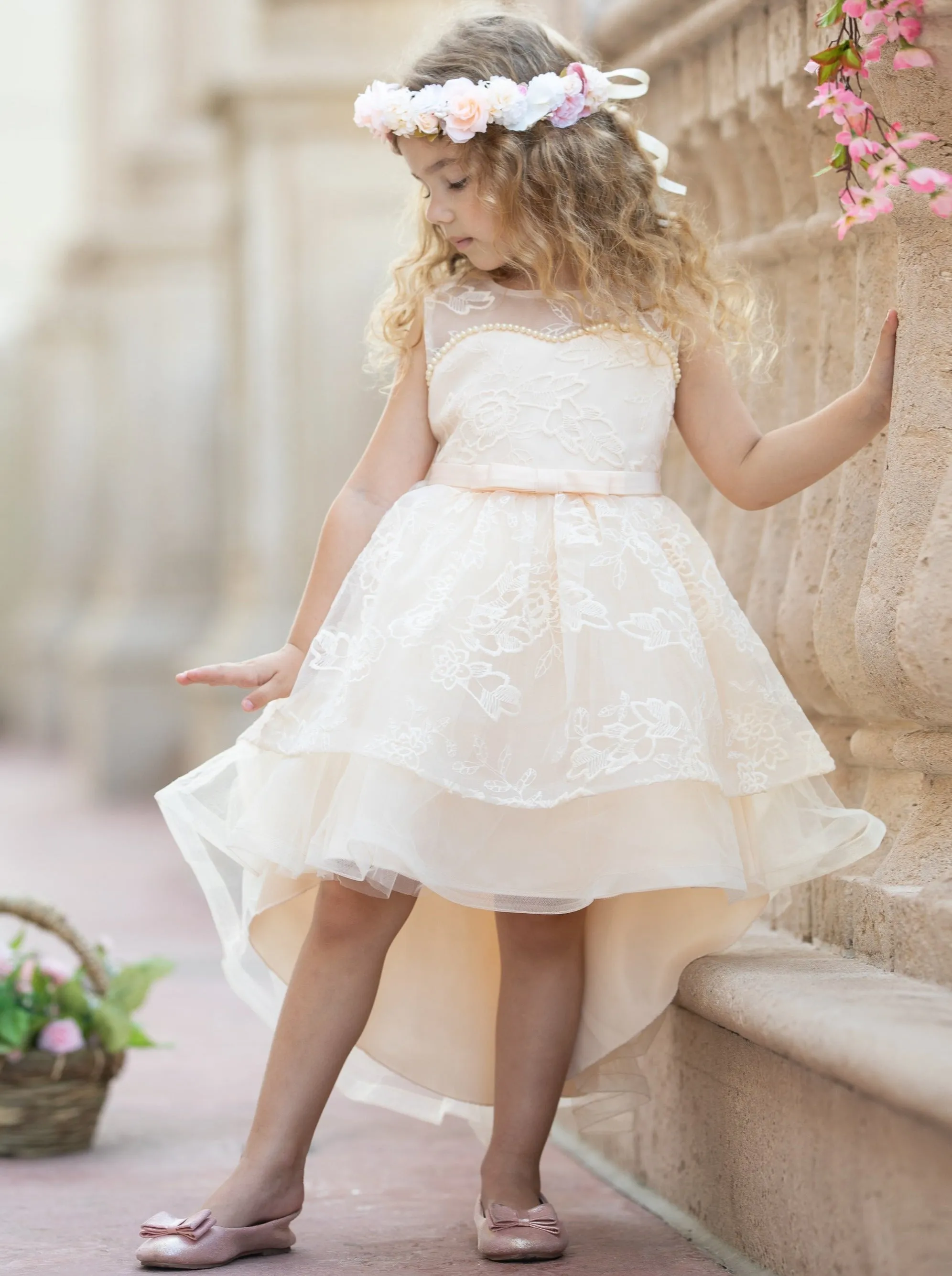 Breathtaking Beauty Lace Hi-Lo Formal Dress