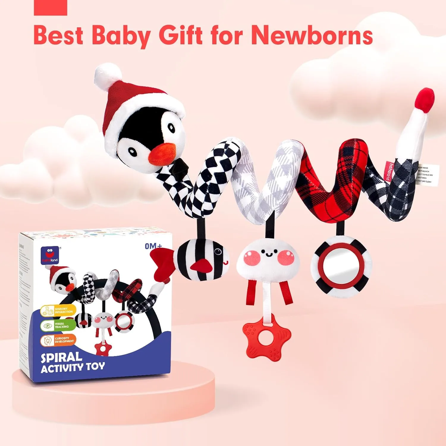 Car Seat Toys Penguin for 0-6 Months