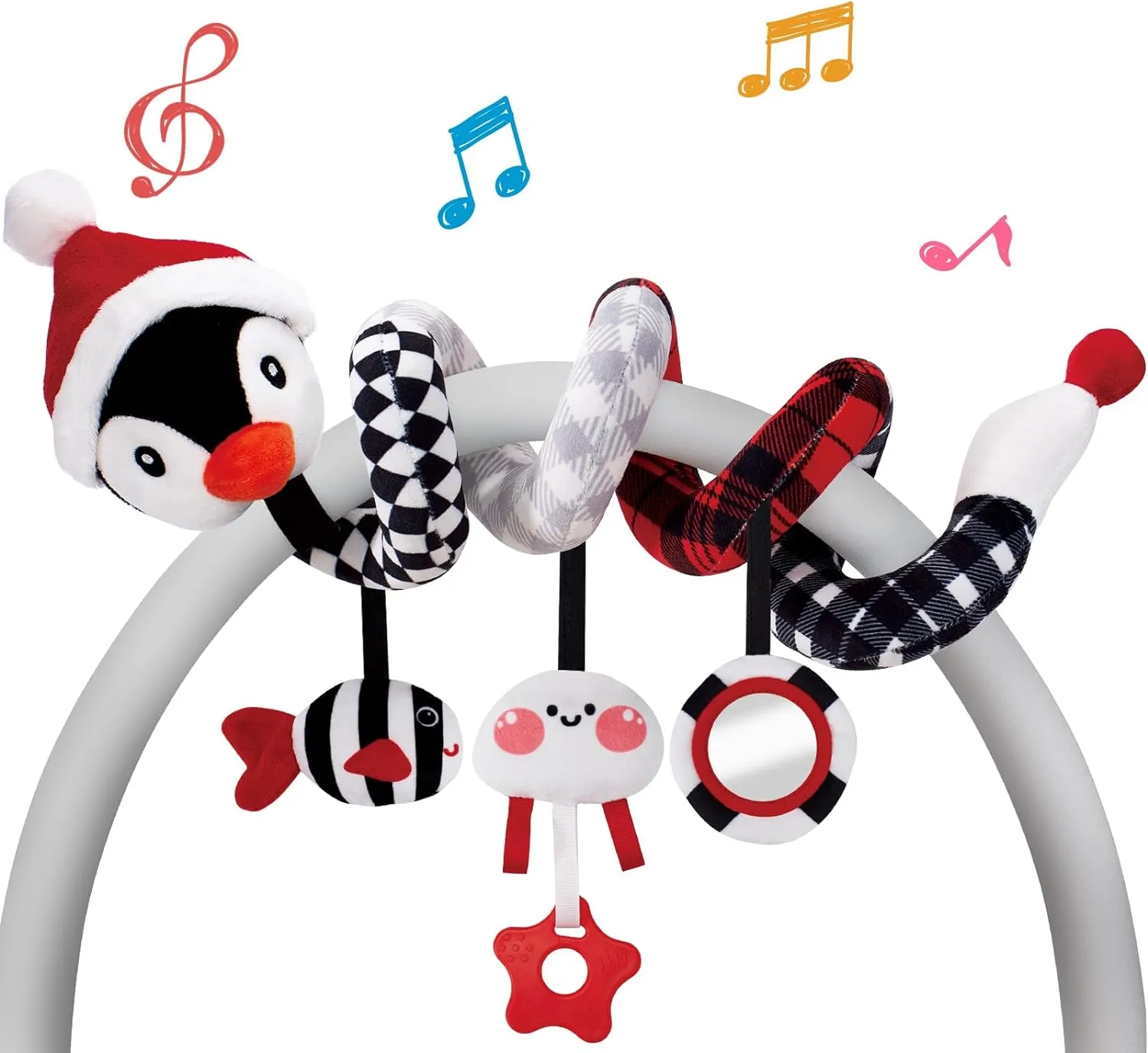 Car Seat Toys Penguin for 0-6 Months
