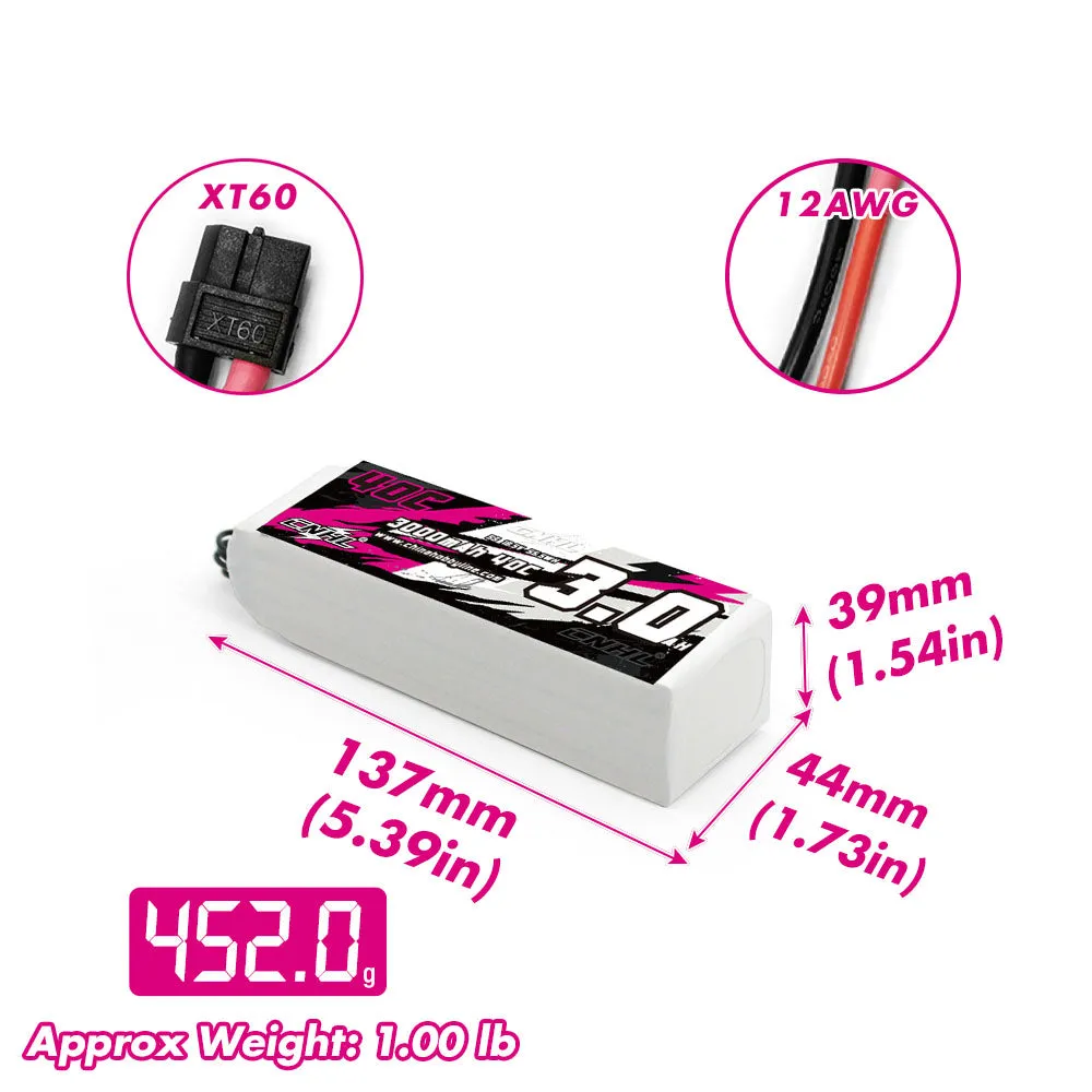 CNHL 3300mAh 18.5V 5S 40C Lipo Battery with XT60 Plug