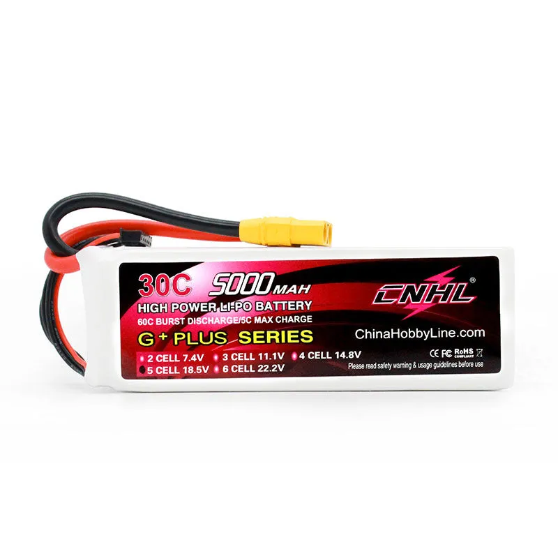 CNHL 5000mAh 18.5V 5S 30C Lipo Battery with XT90 Plug