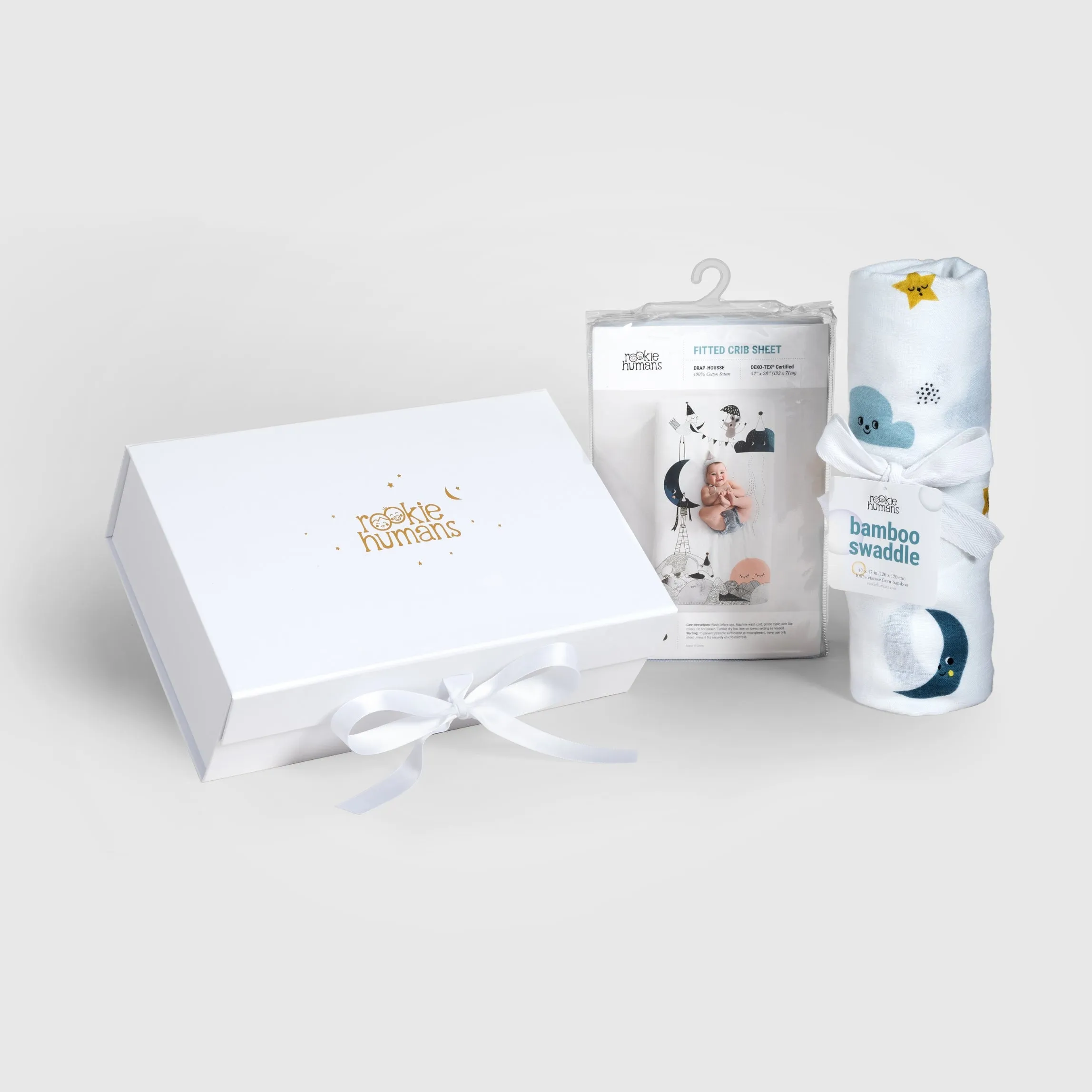 Crib Sheet & Swaddle Baby Gift Set - Moon's Birthday