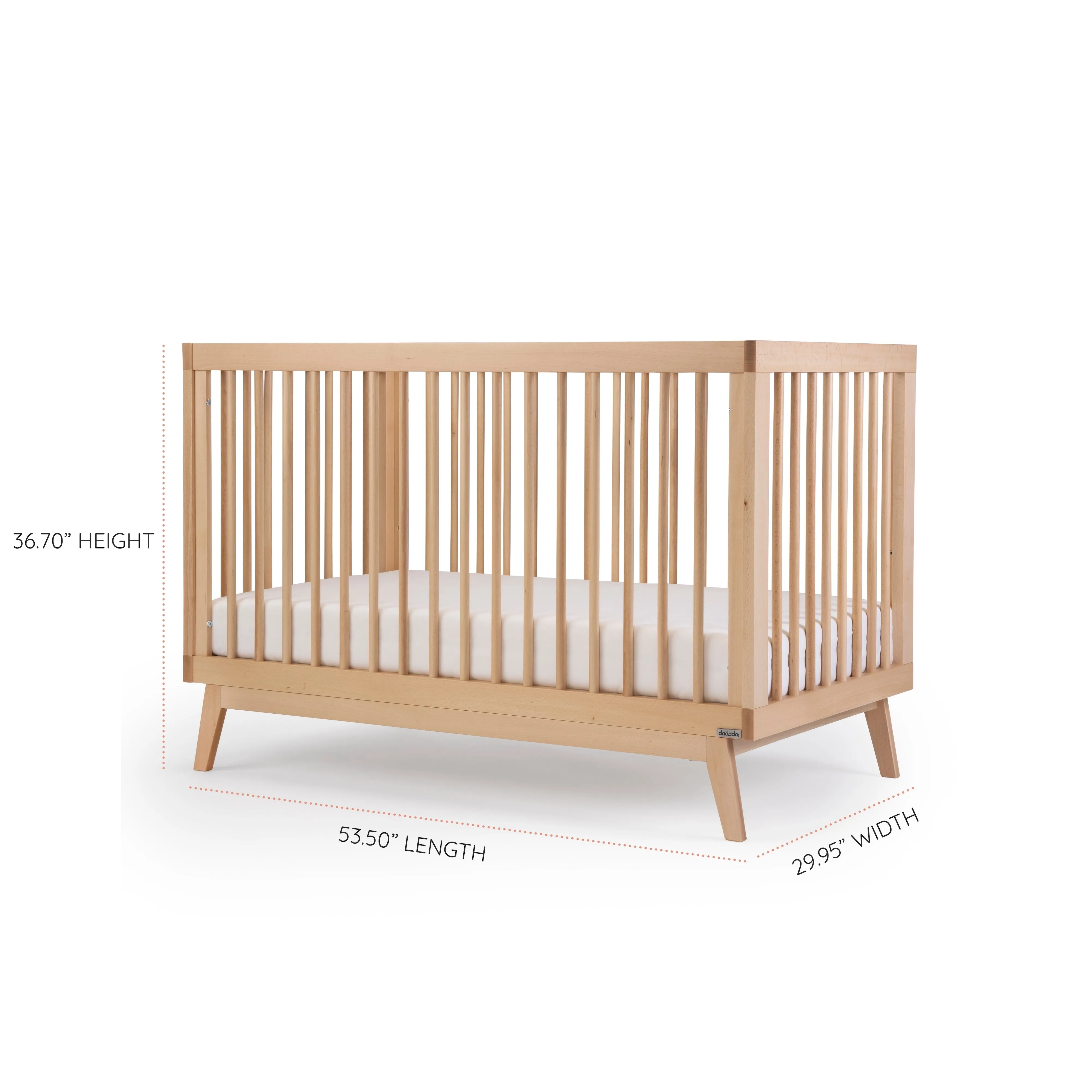 Dadada - Soho 3-in-1 Convertible Crib - Natural