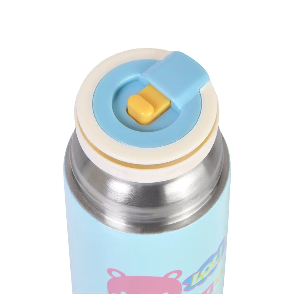 Fissman Portable Stainless Steel Vacuum Flask With Thermal Insulation Sky Blue 350ml