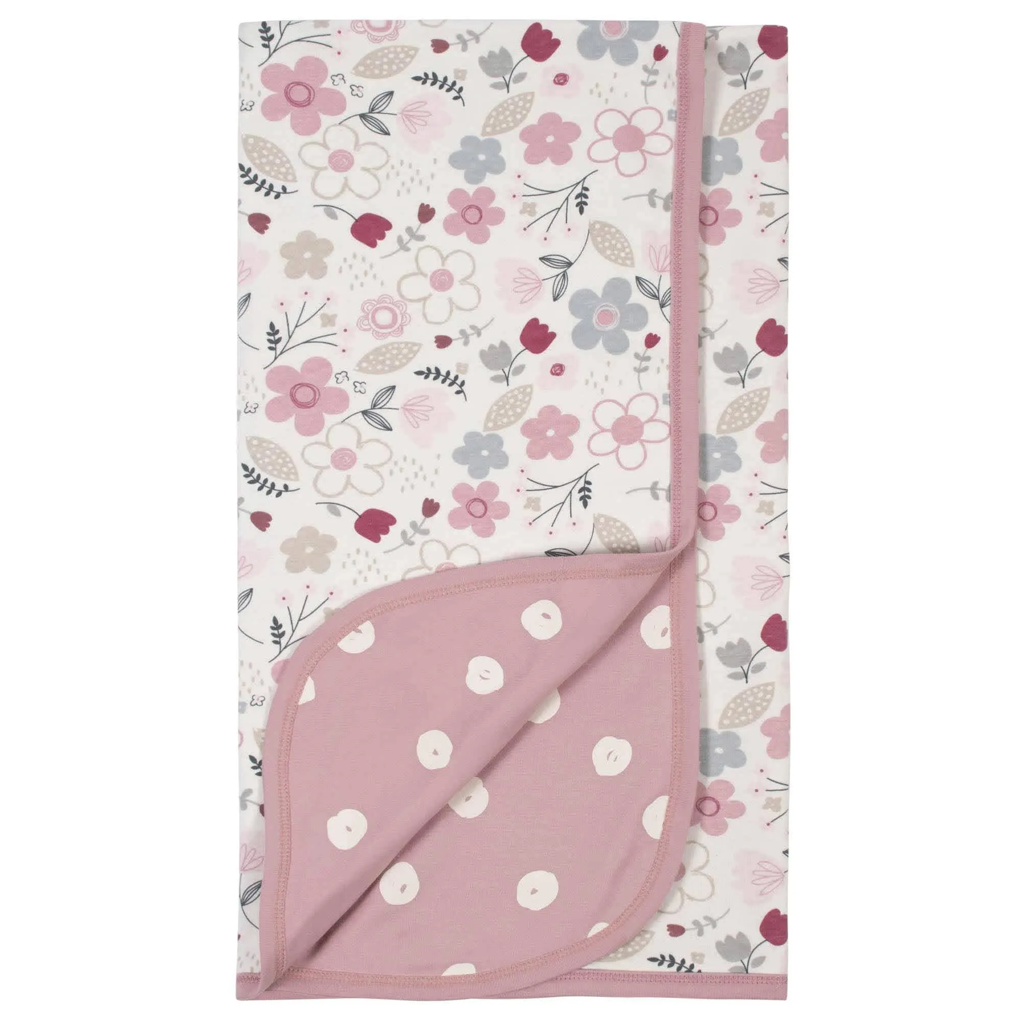Gerber® Organic Girls Flowers Reversible Blanket