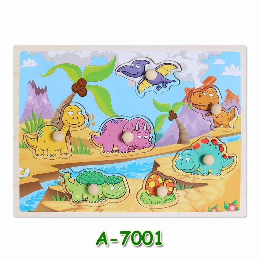 Hot Baby Early Educational Toys Hand Grasp Wooden Jigsaw Puzzle Alphabet Animals Learning Children Wood Toy 3D Puzzles for Kids