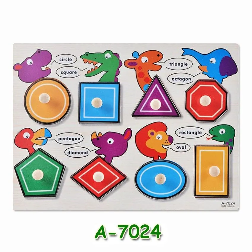 Hot Baby Early Educational Toys Hand Grasp Wooden Jigsaw Puzzle Alphabet Animals Learning Children Wood Toy 3D Puzzles for Kids