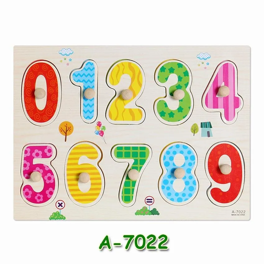 Hot Baby Early Educational Toys Hand Grasp Wooden Jigsaw Puzzle Alphabet Animals Learning Children Wood Toy 3D Puzzles for Kids