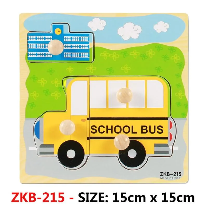 Kids Hand Grab Board 3D Puzzle Wooden Toys for Children Cartoon Animal Wood Jigsaw Toddler Baby Early Educational Learning Toy