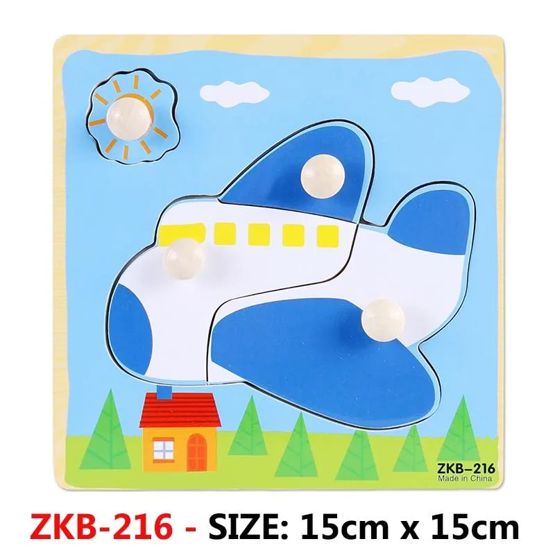 Kids Hand Grab Board 3D Puzzle Wooden Toys for Children Cartoon Animal Wood Jigsaw Toddler Baby Early Educational Learning Toy