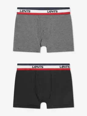 Levi's Boys Sportswear Logo Boxer Brief Set (2 Pack) in Black