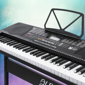 Lighted 61-Key Electronic Piano Keyboard w/ Stand & LCD - Alpha