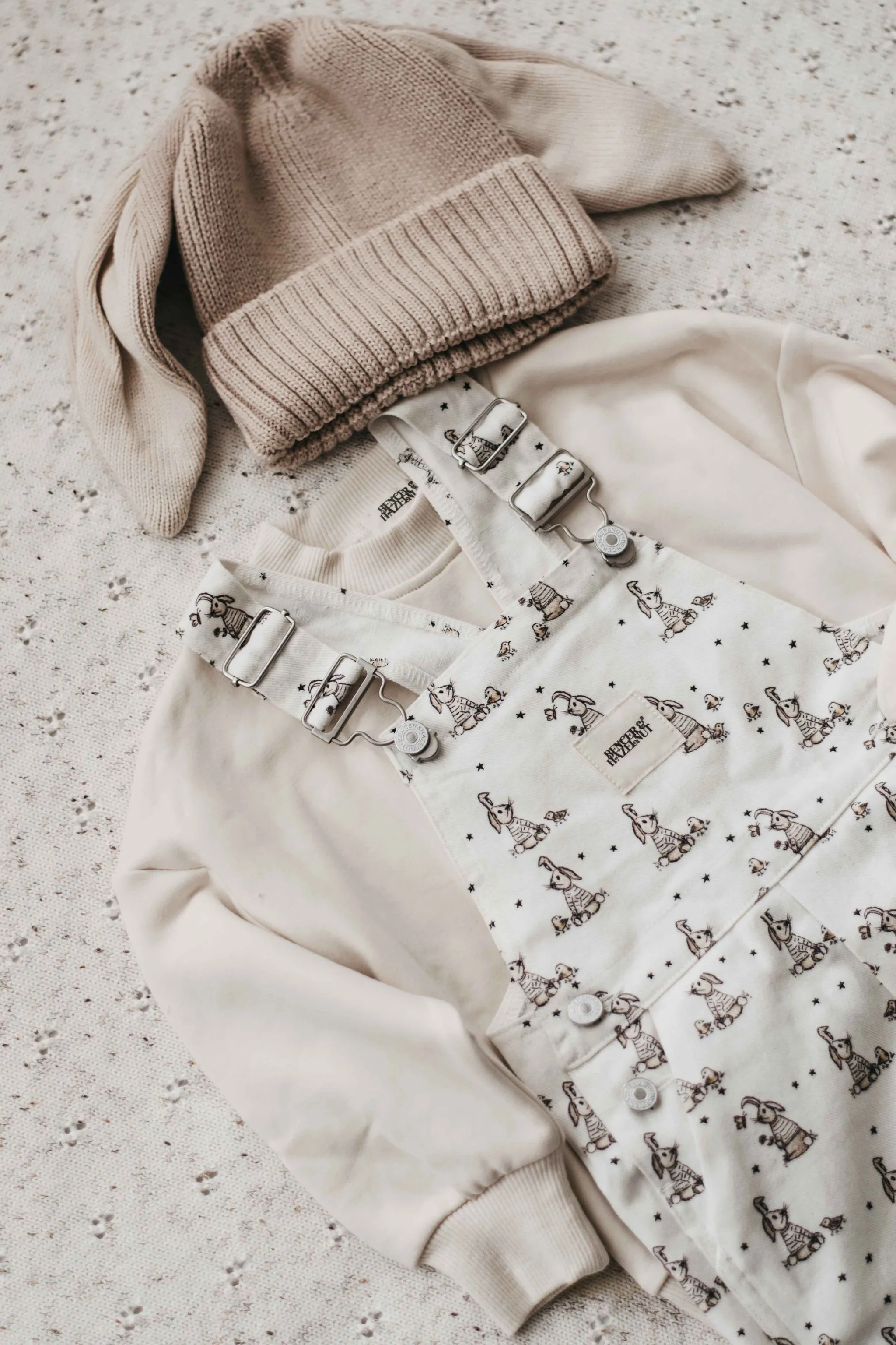 Little Bunnies Pattern Denim Overalls