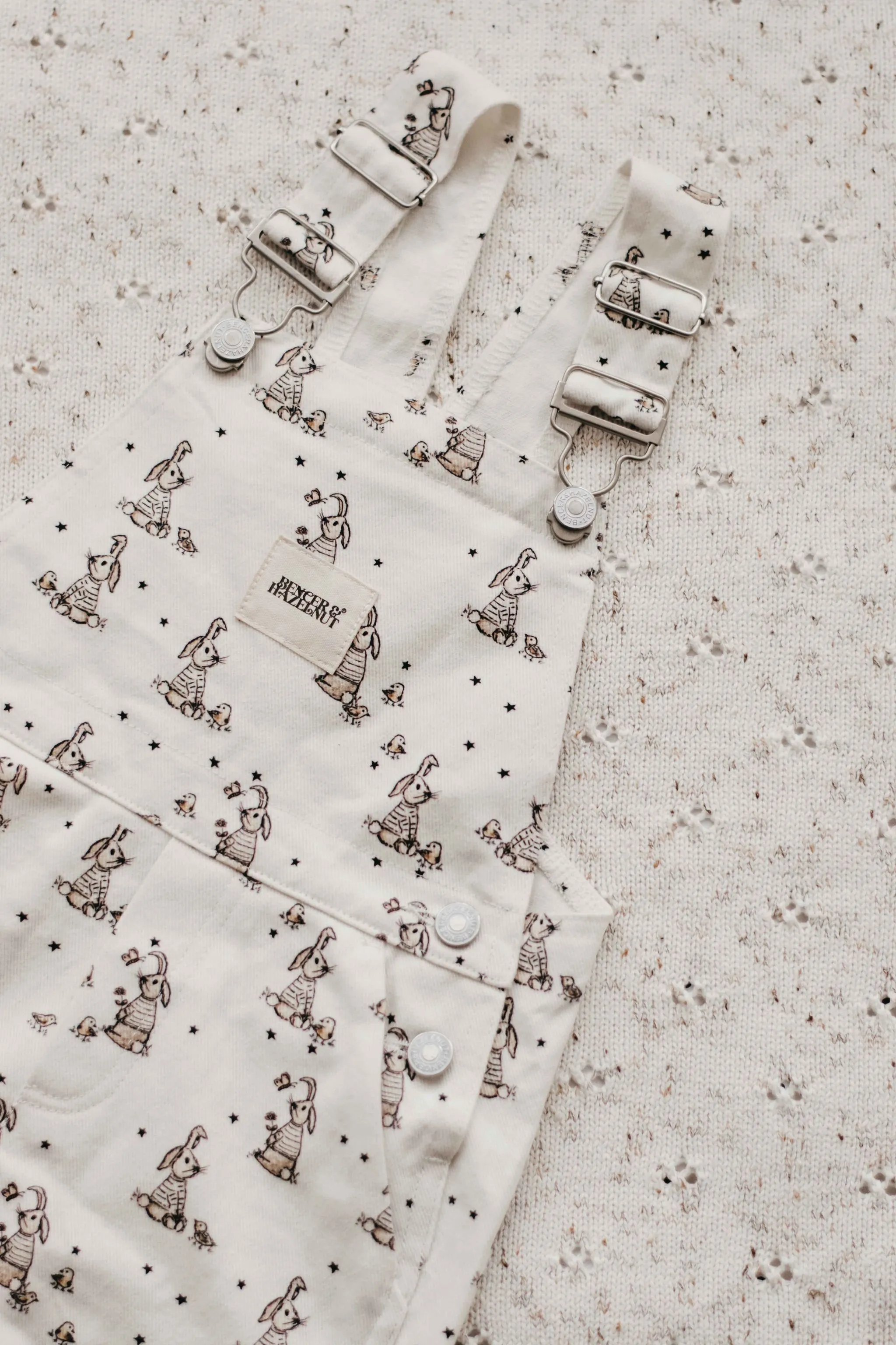 Little Bunnies Pattern Denim Overalls