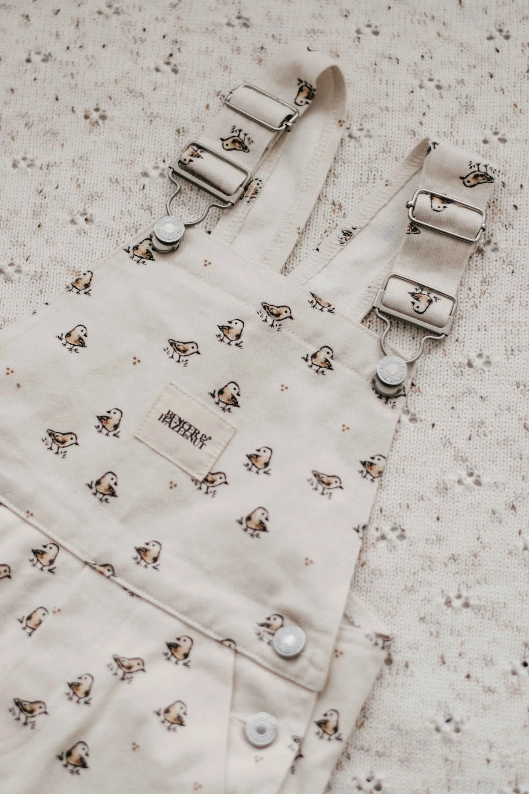 Little Chicks Pattern Denim Overalls